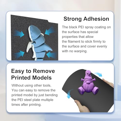 Image of IdeaFormer-3D Textured PEI Build Plate for Bambu Lab A1 Mini, Flexible Double Sided Smooth Textured PEI Spring Steel Sheet 184x184mm Excellent Adhesion Plate for Bambulab A1 Mini