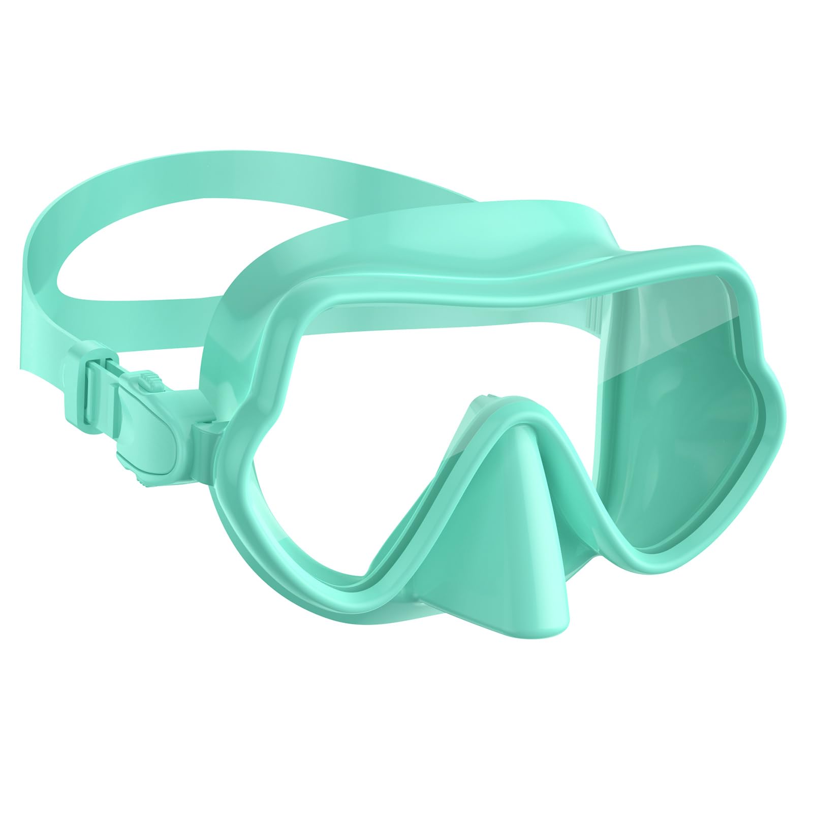 W WSTOO Snorkel Diving Mask,Adults Swim Goggles with Nose Cover,Panoramic Anti Glare HD Tempered Glass,Lens Anti Fog Coating Treatment,Effectively Preventing Fogging 1 Pack Light Blue