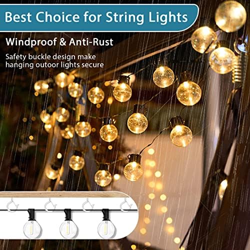 20PCS Screw in Hooks for Hanging, 2.2inch White Screw Hooks/Cup Hooks/Ceiling Hook/Garden Hooks with Safety Buckles for Outdoor Hanging Plants, Q-Hanger Screw Hooks for Christmas String Light