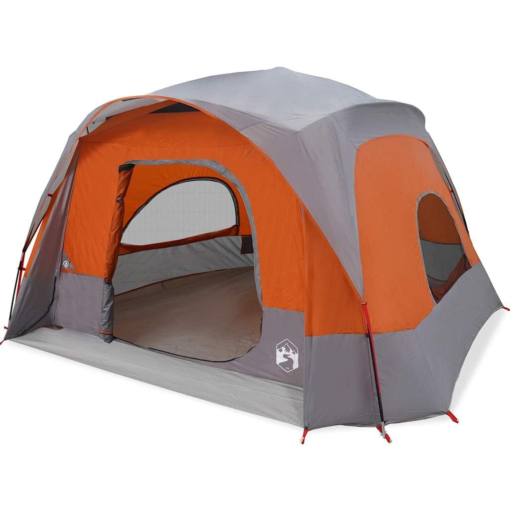 Tenda familiare per 6 persone, tenda da campeggio con tetto antipioggia e connettore elettrico, impermeabile, spaziosa tenda familiare per avventure all'aperto