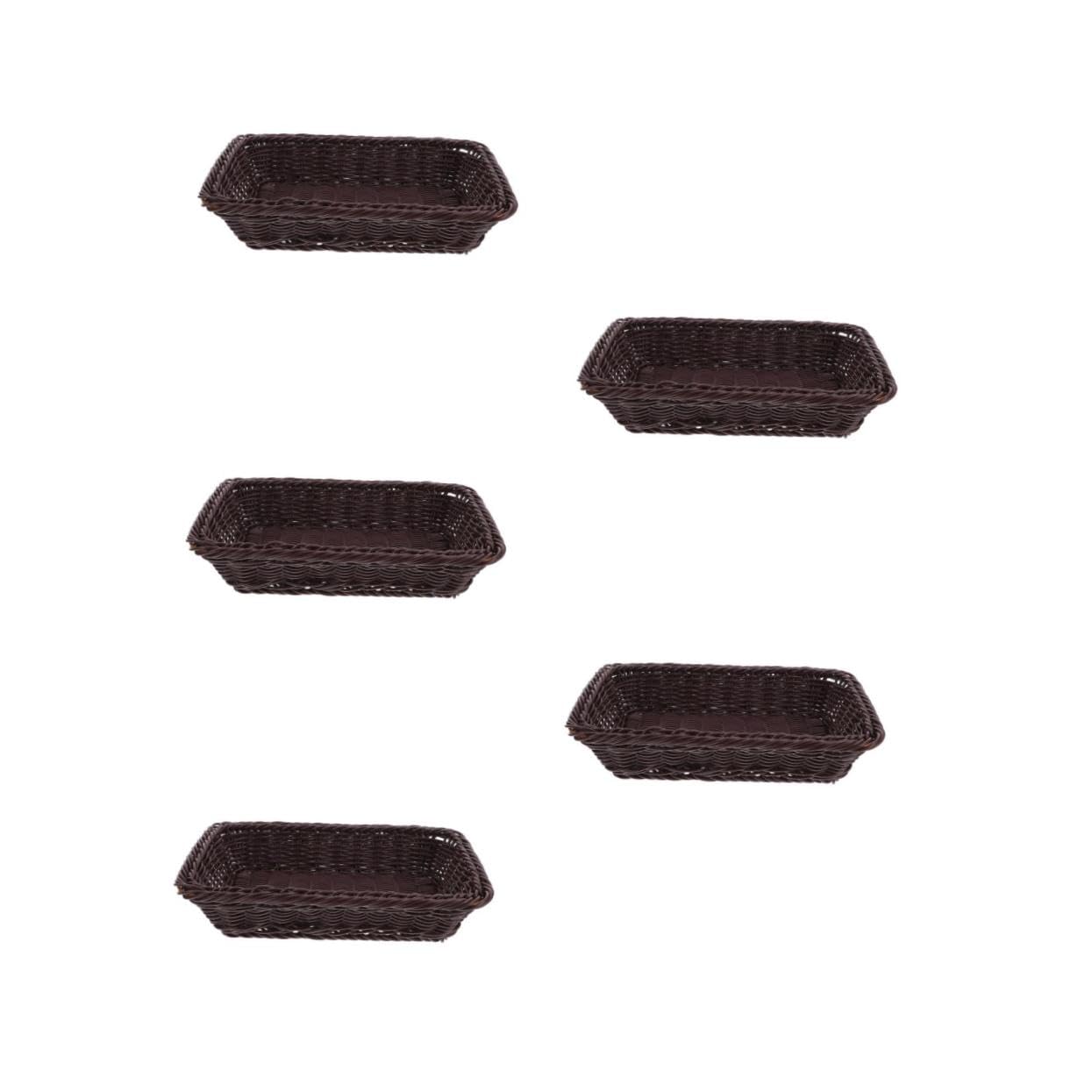 Cabilock 5 Piezas cesta de pan tejida cesta de almacenamiento colgante cesta de frutas pequeña cesta tejida contenedor de almacenamiento de cesta de pan de polivinilo Reutilizable