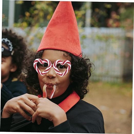 Mikily's Red Heart Shaped Sunglasses 4 Pair Set Candy Cane and Snowflake Accents Christmas and Valentines Day Party Eyewear Suitable for Women Girls Adults and Kids Bulk Pack4