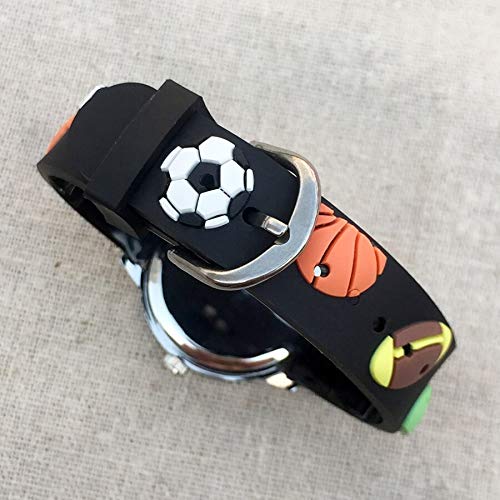 Reloj de niña Moda Dibujos Animados Fútbol Baloncesto Estilo Relojes Estudiante Niñas Cuarzo 3D Silicona Reloj de Pulsera Relojes para niñas (Color : Sky Blue)