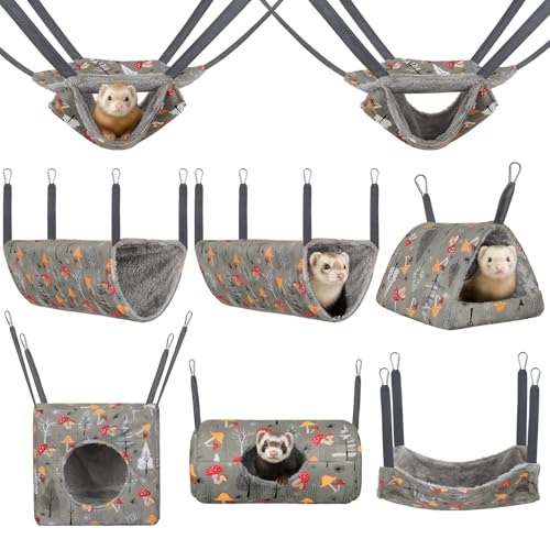 Ferret Hammock 8 Pack Guinea Pig Hammock Washable Rat Chinchilla ...