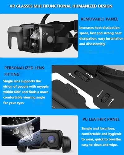 VR Brille für Handy, HD Anti-Blaulicht Virtual Reality Headset, 3D Brille kompatibel mit iPhone/Android, 4,7-7,2 Zoll – Bild 4
