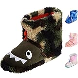 totes Girls Boys Kids Warm Soft Lightweight Washable Toddler Child Boot Slipper with Cute Animal design, Non-Slip Rubber Sole