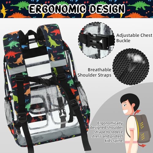 Image of Clear Backpack Heavy Duty, Clear Bookbag with Pencil Case, Large See Through Backpack Plastic Transparent Backpacks for Primary College Work Travel