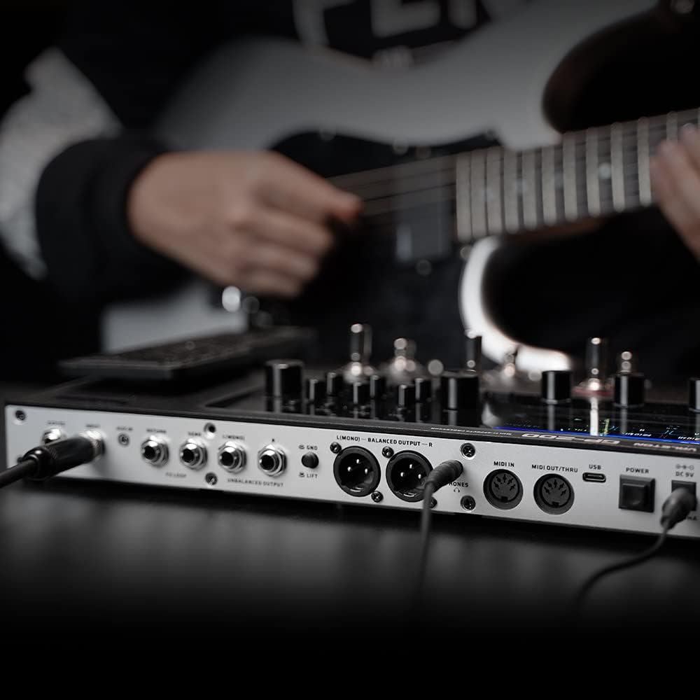 VALETON Processore Multi-Effetti per Chitarra e Basso con Modellazione Ampli Cabinet IR 240+ Effetti 140 Simulazioni Ampli Looper Interfaccia Audio USB MIDI I/O Pedale di Espressione GP-200 + Borsa