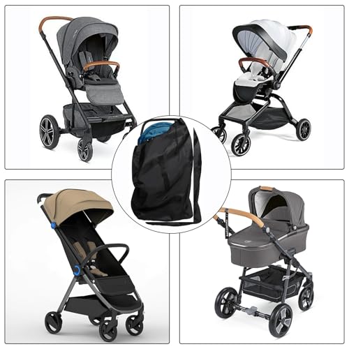 SXCCNW Kinderwagentasche Flugzeug, Kinderwagen Schutzhulle Flugzeug, Kinderwagen Transporttasche Stroller Travel Bag for Airplane 117 X 53 X 33 cm Schwarz