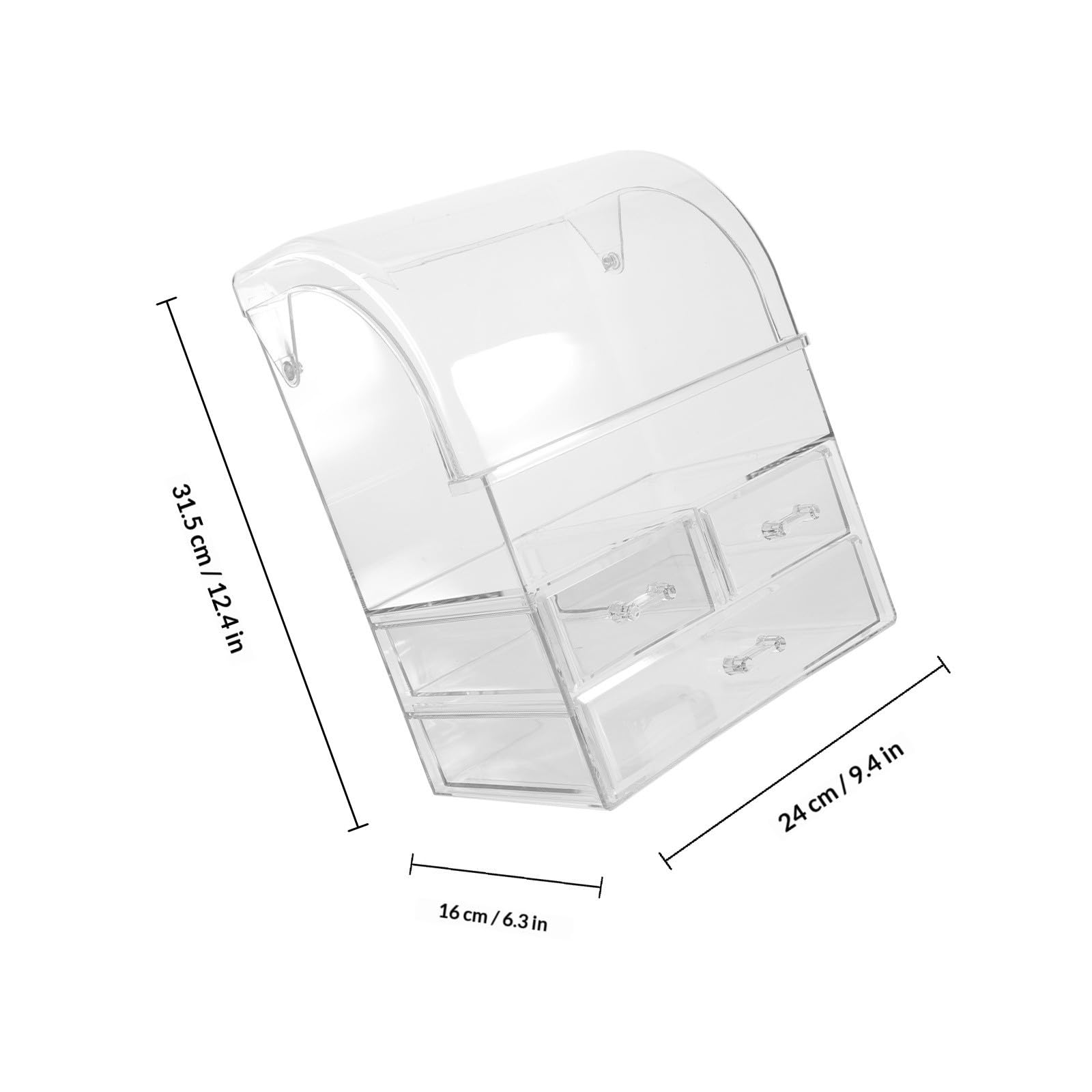 TEHAUX Eleganter Make Up Organizer mit Schubladenregal aus Ps für Schminktisch Große Fächer und Mehrere Kleine Schubladen zur Einfachen Kosmetik und Hautpflegeaufbewahrung zu Hause