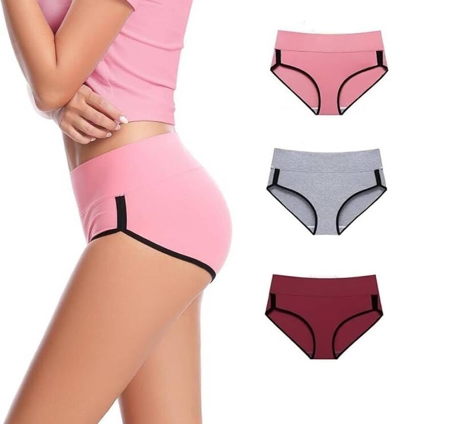 Women's High Waist Cotton Briefs, No Ride Up, Full Coverage-image-25