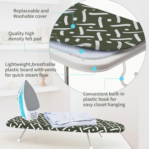 Slieton Tabletop Ironing Board 12"x29" – Compact Portable Ironing Board with Thick Felt Padding, Heat Resistant Cover, Stainless Steel Legs, Space-Saving Design - Image 6