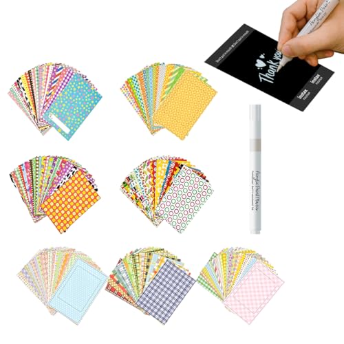 JUGUTA 140 Pegatinas de Fotos con Rotulador Acrílico, Marcos de Fotos Coloridos, Marcos de Papel, Pegatinas de Marco de Película Fotográfica, Compatibles con Instax Mini 9 8 7S 70 26 50S 90 40 11 12
