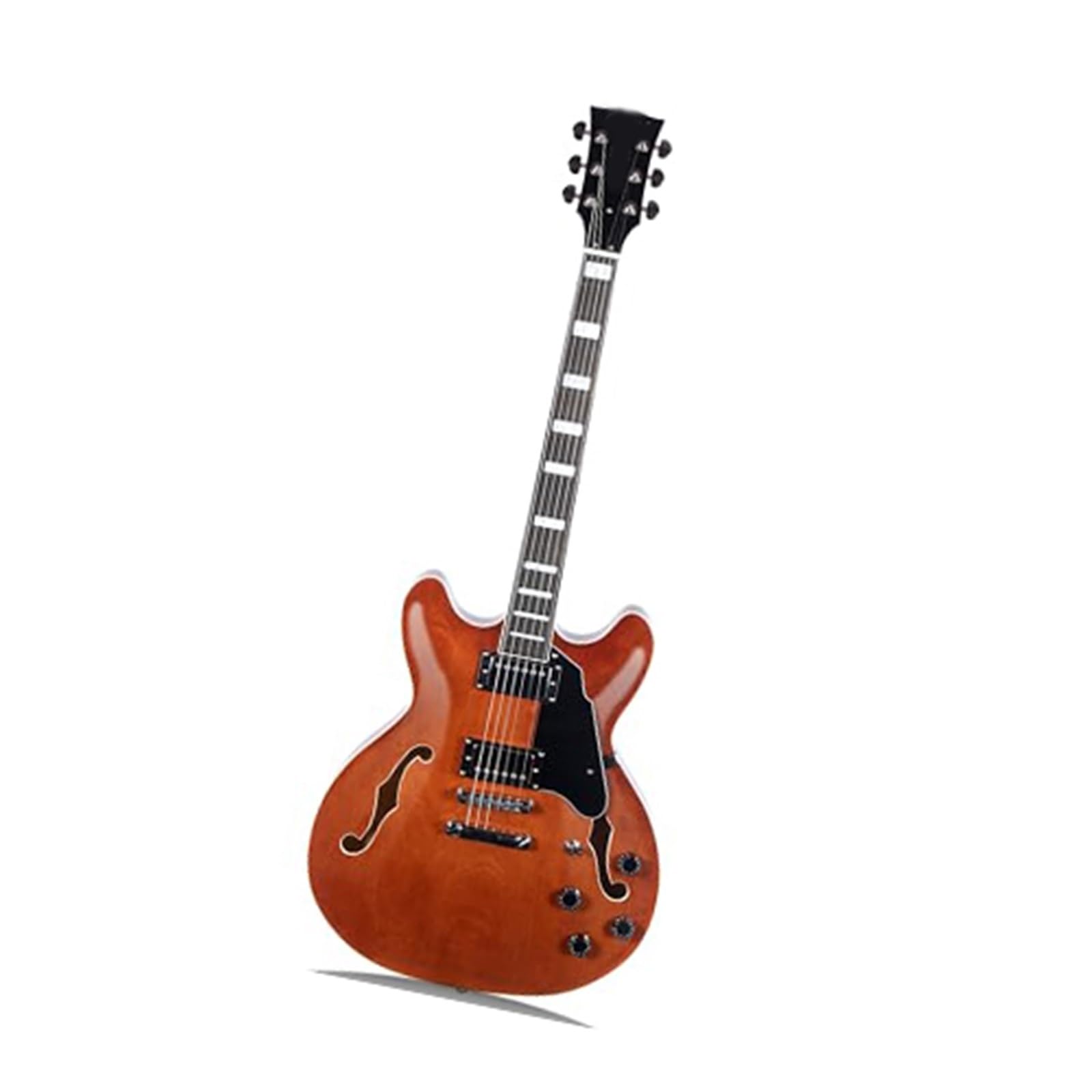 Gitara Elektryczna Gitara Elektryczna Typu Semi Hollow Z Otworem F I Gryfem Klonowym Przetworniki Humbucker W Kolorze Brązowym