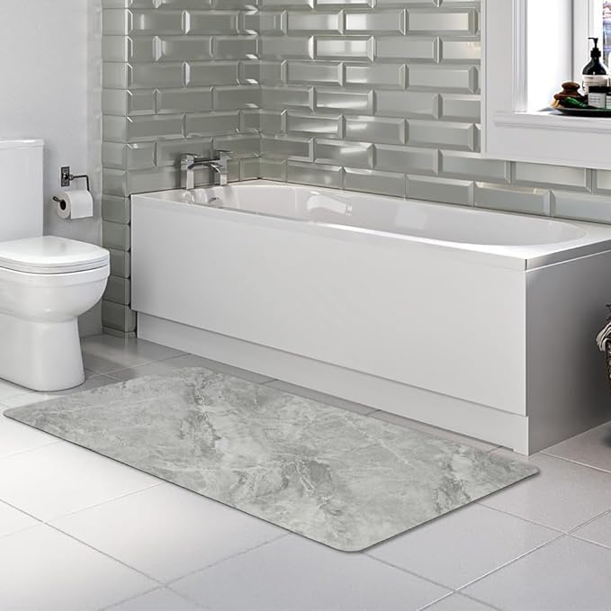 Bathroom Mat Toilet Runner Rug Custom Size Non Slip Quick Dry Water Absorbent Shower Rugs Fit Under Door-Washable