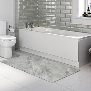 Bathroom Mat Toilet Runner Rug Custom Size Non Slip Quick Dry Water Absorbent Shower Rugs Fit Under Door-Washable