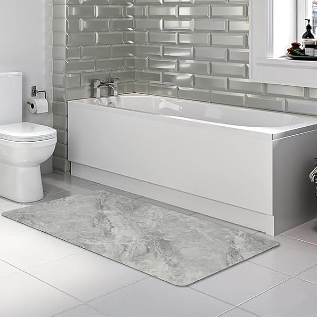 Bathroom Mat Toilet Runner Rug Custom Size Non Slip Quick Dry Water Absorbent Shower Rugs Fit Under Door-Washable