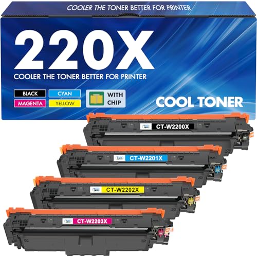 220X 220A Toner Compatible pour HP 220X Toner Color LaserJet Pro MFP 4302dw 4302fdw 4202dw 4202dn 4302fdn Noir Cyan Jaune Magenta,W2200X W2201X W2202X W2203X...
