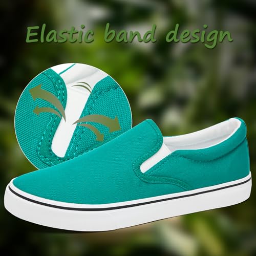 Image of yageyan Mens Slip on Sneakers Loafers Shoes Canvas Black Shoes Canvas Blue Casual Fashion Shoes