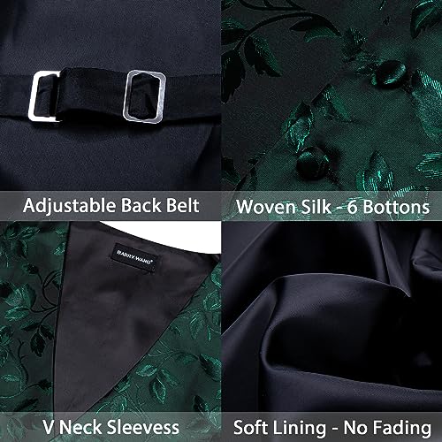 Image of Barry.Wang Formal Men Flower Vest Paisley Jacquard Silk Ties Suit Waistcoat Set Wedding 5PCS