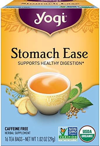 Yogi Tea - Stomach Ease (6 Pack) - Supports Healthy Digestion with Peppermint, Licorice Root, and Ayurvedic Herbs - Caffeine Free - 96 Organic Herbal Tea Bags