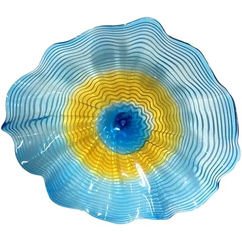 Hand-Blown Art Glass Wall Décor Plate Murano Glass Artistic Design Wall Platter 12 Inches Cover