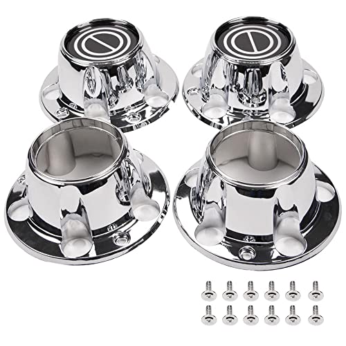 G-PLUS 4PCS Chrome Wheel Hub Center Caps W/ 12 Mounting Screws
