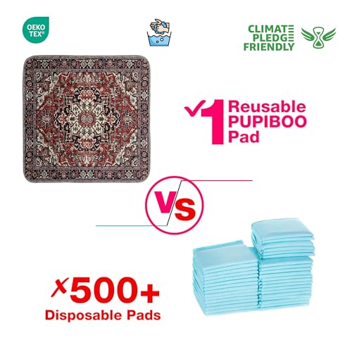 Image of PUPIBOO Washable Pee Pads for Dogs and Cats - Super Absorbent Reusable Puppy Training Pads - 100% Waterproof, Leak-Proof & Non-Slip Whelping Pads for Pet Housebreaking