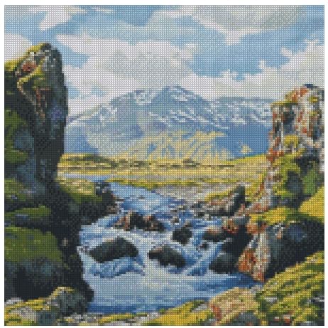 Broderie point de croix paysage d'hiver kit complet coton 14 CT toile 26x26 cm
