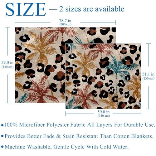 Couverture microfibre léopard grand confort toucher velours doux