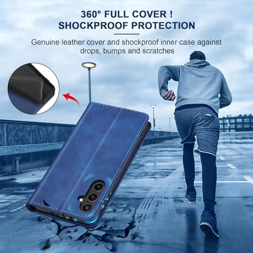 Image of Jasonyu Flip Wallet Case for Samsung Galaxy S23 FE,Blue