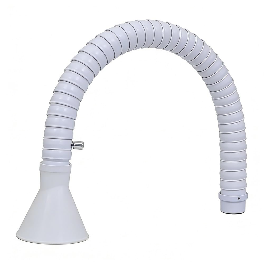 Tubo Di Scarico Fumi Di Saldatura Flessibile POM Da 50mm/75mm, Braccio Estrattore Di Fumo Multidirezionale Con Cappuccio Rotondo Bianco For Ventilazione Di Saldatura Industriale(DIA. 50mm,160cm)