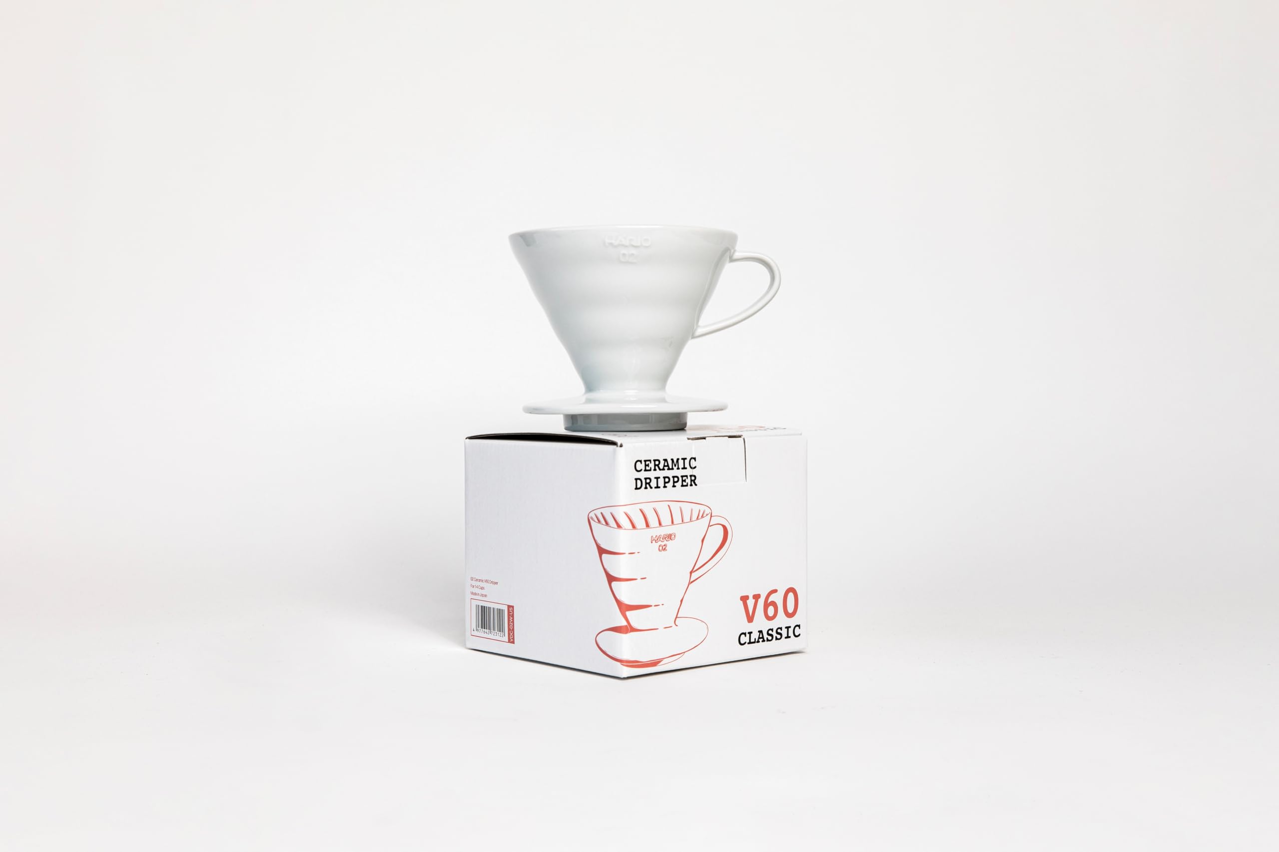 Hario V60 Szklany Ekspres Do Kawy 300ml Biały