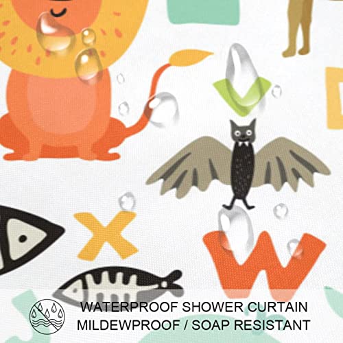Rideau de douche imperméable alphabet multicolore lavable et résistant 183 cm - 4