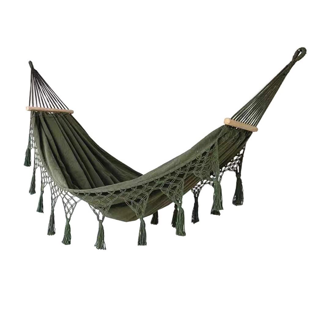 Dwuosobowy antypoślizgowy płócienny hamak z frędzlami Outdoor Camping Equipment