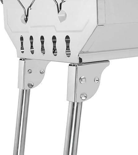 Miniatura 6 de Parrilla de carbón, parrilla de acero inoxidable, para ahumar, plegable, portátil, plegable, para acampar, cocinar al aire libre, camping,