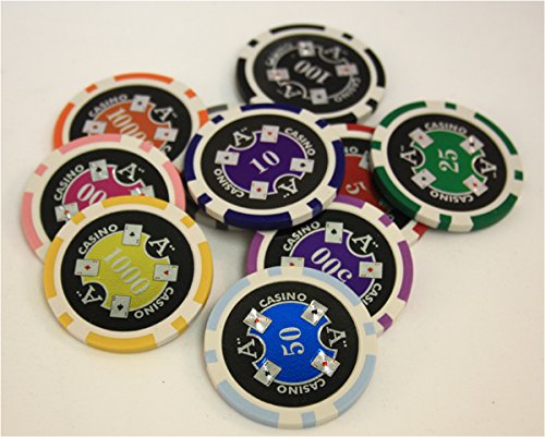 MRC Poker 1000pcs Ace Casino Laser Poker Chips Set with Acrylic Case Custom Build - Thumbnail 2