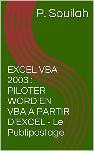 EXCEL VBA 2003 : PILOTER WORD EN VBA A PARTIR D'EXCEL - Le Publipostage (French Edition)