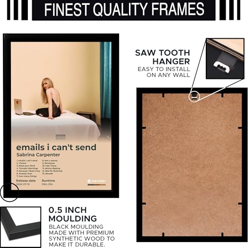 Image of BLINKART Sabrina Carpenter- emails i can't send Wall Photo Frames | Wall Art for Bedroom, Living Room, Studio or Office | Album Cover Print with Spotify Song Link QR Code | Gift for Fans - 8x12 In