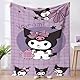 YCVBCY Kuromi Kinder Decke, Süßes Kawaii Thema Kinder Decke für Jungen Mädchen Spiele zum Thema Cartoons, Dekor Decke Bedruckt Weiche Plüschdecke 100x150CM