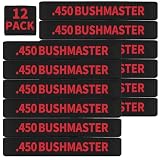 12 Pack Miaozhun .450 Bushmaster Magazine Marking Bands .450 Bushmaster Ammunition Caliber Identification (Black-Red)