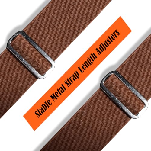 Image of WELKINLAND 2Inch Elastic Mens Suspenders, Heavy Duty Suspenders For Jeans