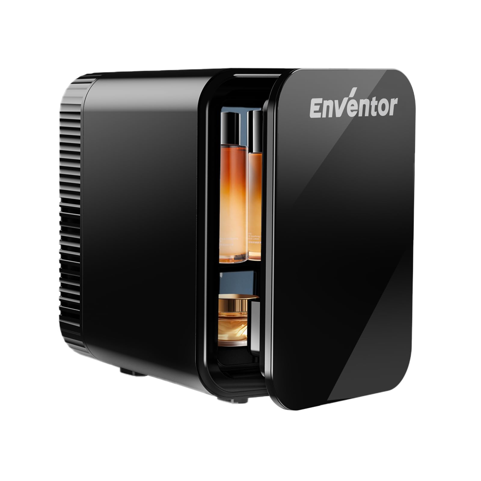 Enventor Mini Fridge 4 Litre/ 6 Can, AC+12V DC Power, Portable Cooler & Warmer for Bedrooms, Home, Car, Travel/Skincare, Cosmetics/Fruit and Drinks, Black