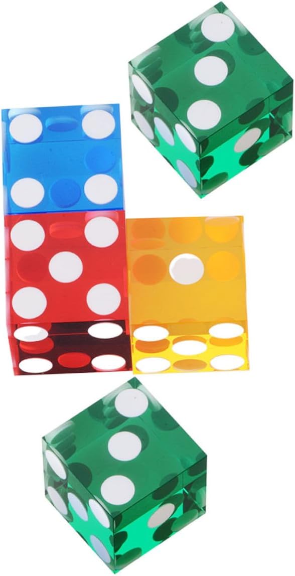 Generic 5Pcs Transparent Acrylic Point Dice Precise Dot Design Lightweight Fun Game Accessories for Board Games Party Decorations Random Color