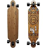 RIMABLE 100% Bamboo Deck Drop Through Longboard, Dream Catcher, 41inch