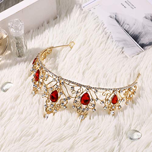 Minkissy 155600P9WJIPJNYM Gemstone Crown Crystal Rhinestone Tiara Crown Queen Princess Pageant Crown Tiara Hair Accessory thumb #5