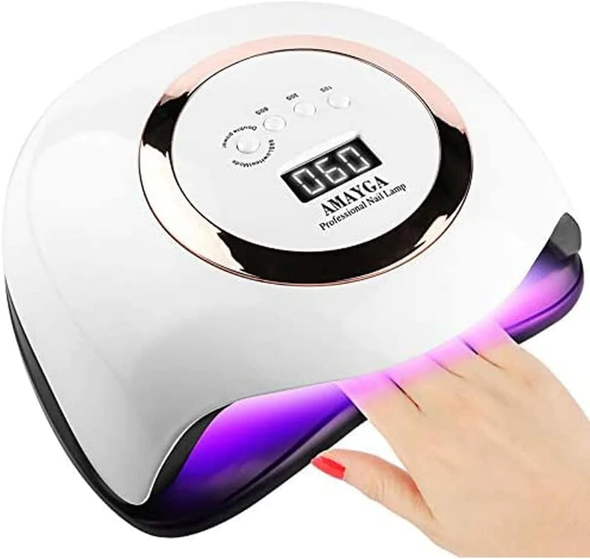 Lampada Unghie UV LED,168W Fornetto per Manicure/Pedicure Permanente Smalto Semipermanente 4 Timer con 10s/30s/60s/99s Display LED Automatico Sensore