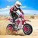 JOYLDIAS Kids Motorcycle Dirt Bike, 12V7AH Battery-Powered Ride On Motorcycle for Kids, Off-Road Street Bike w/Music, Training Wheels, Spring Suspension, High/Low Speeds, Rose Pink