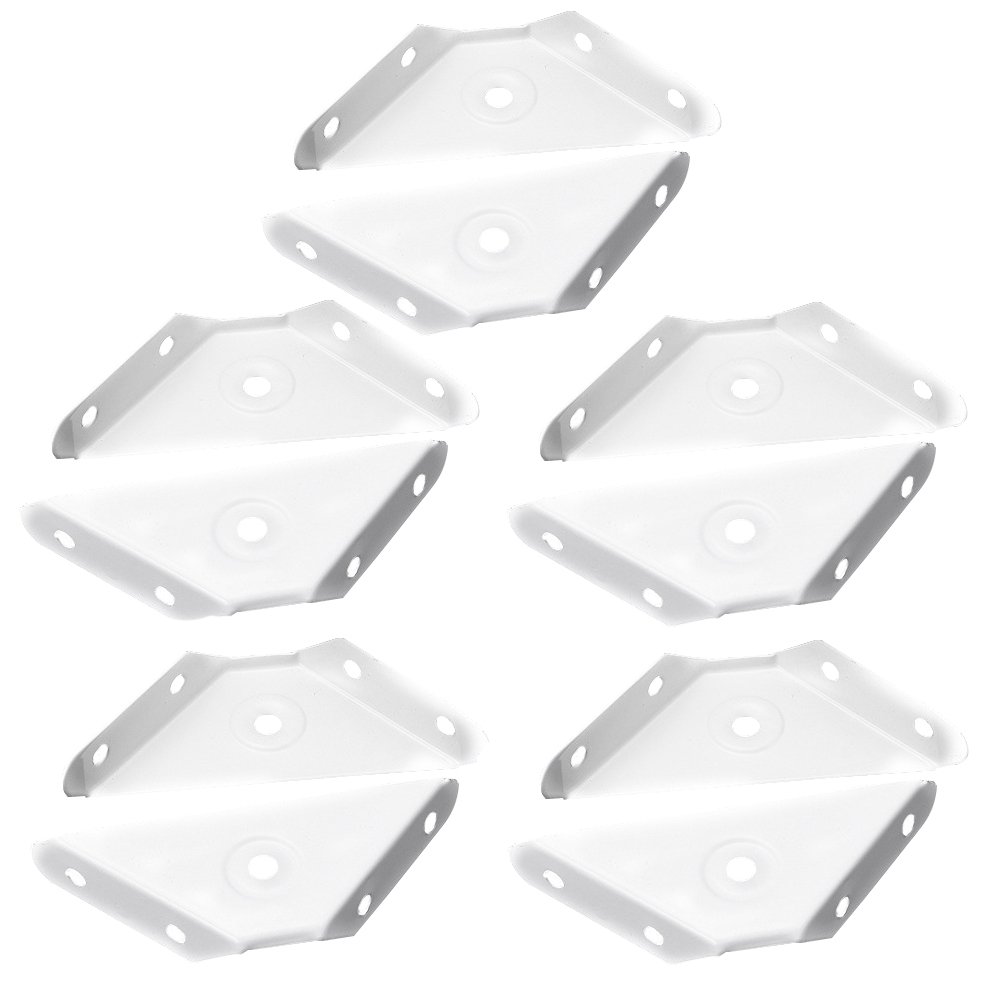 Rddconkit 10 Pcs Steel Right Angle Corner Braces Joint Corner Brace Support Bracket Fastener for Reinforcing Inside of Right Angle Corner Joints (White)