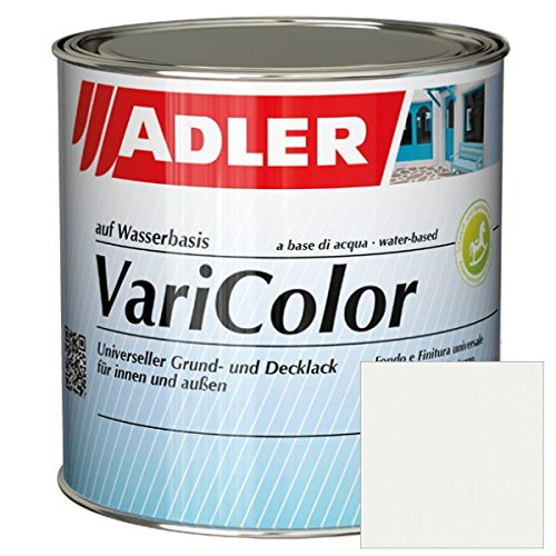 ADLER Varicolor 2in1 Acryl Buntlack für Innen und Außen - 2,5 l RAL9016 Verkehrsweiß Weiß - Wetterfester Lack und Grundierung - matt